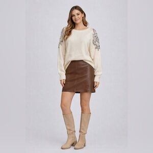 Vintage 90s Gloria Forman Lambswool/ Angora Jeweled Sweater - LG